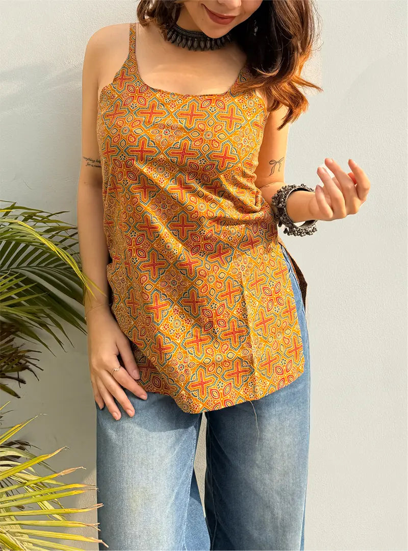 Kaveri Short Sleeveless Kurti by Evara