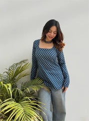 Tara Boat Neck Kurti by Evara