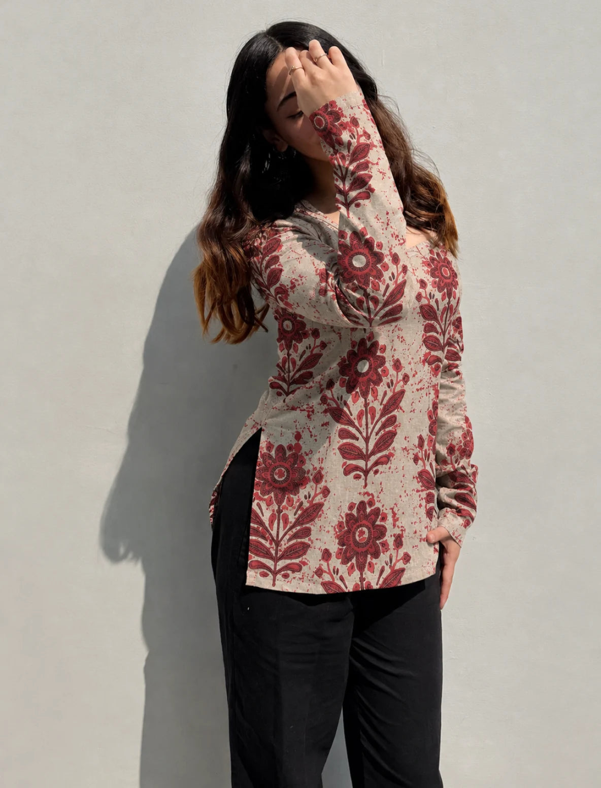 Kaavish Corset Back Full Sleeves Kurti