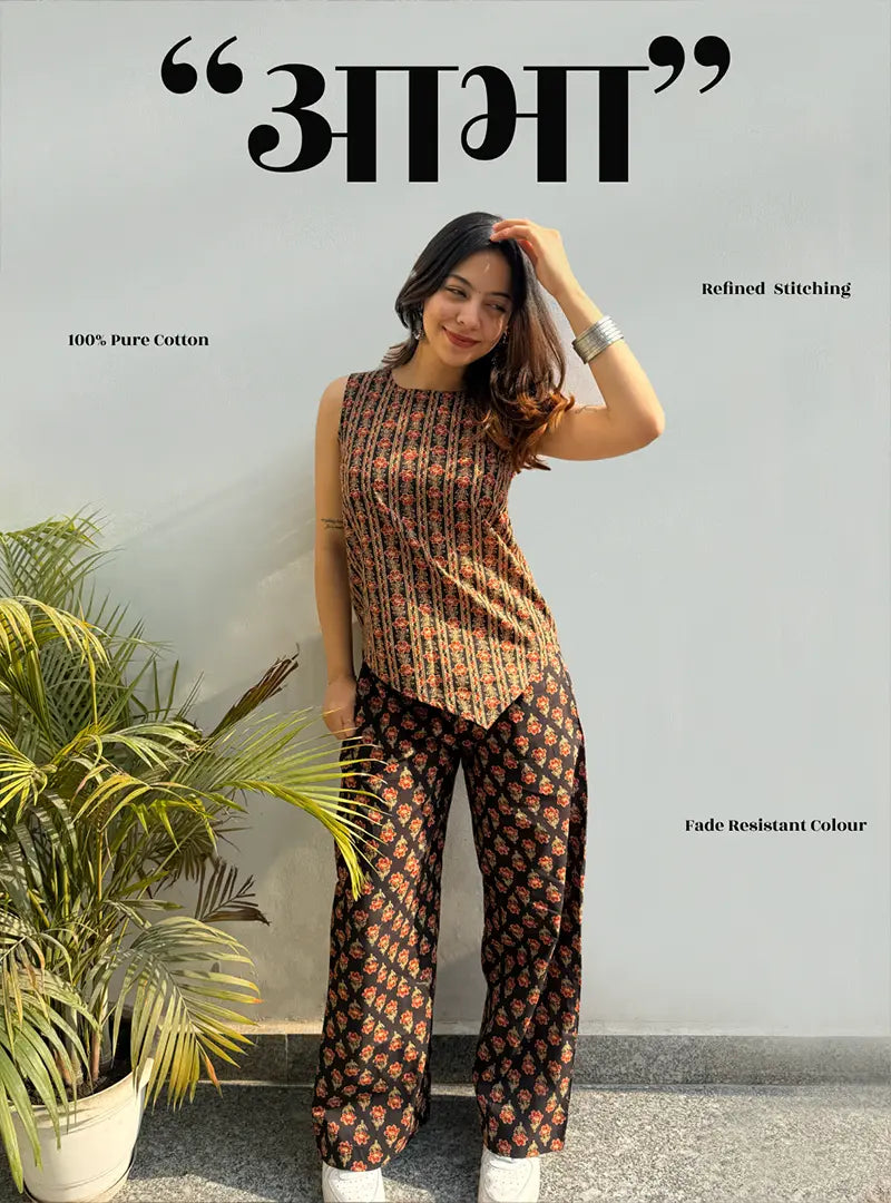 Aabha Sleeveless Co-ord Set by Evara