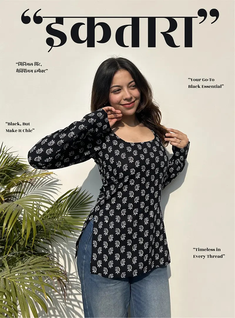 Iktara Boat Neck Kurti by Evara