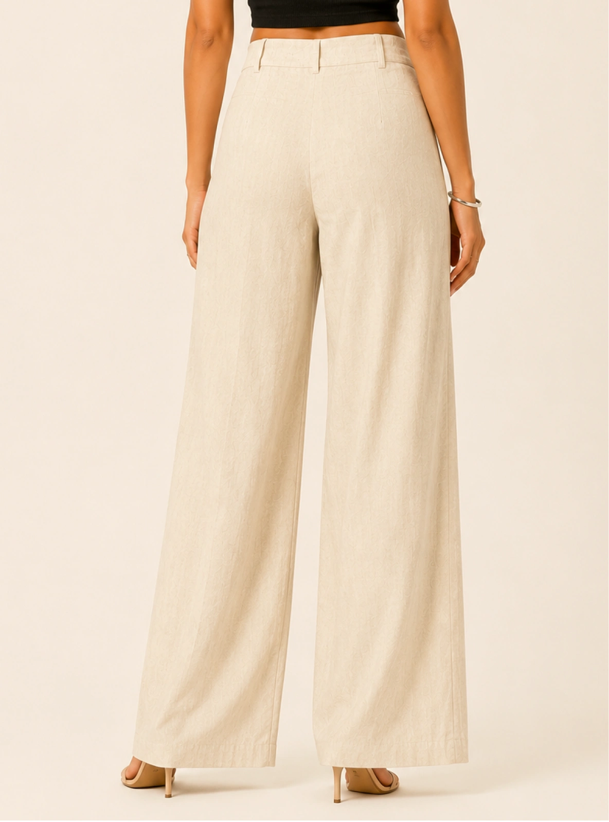Off White Cotton Linen Relaxed Fit Pants