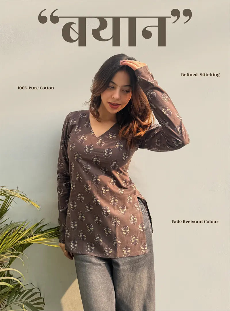 Bayaan Straight Sleeves Kurti by Evara