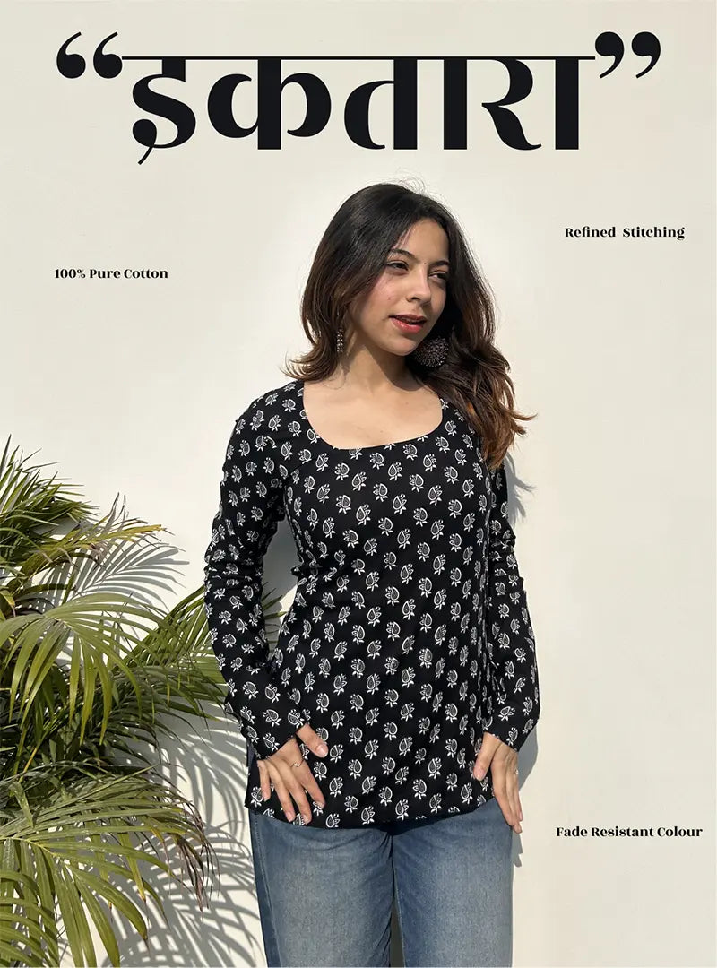 Iktara Boat Neck Kurti by Evara