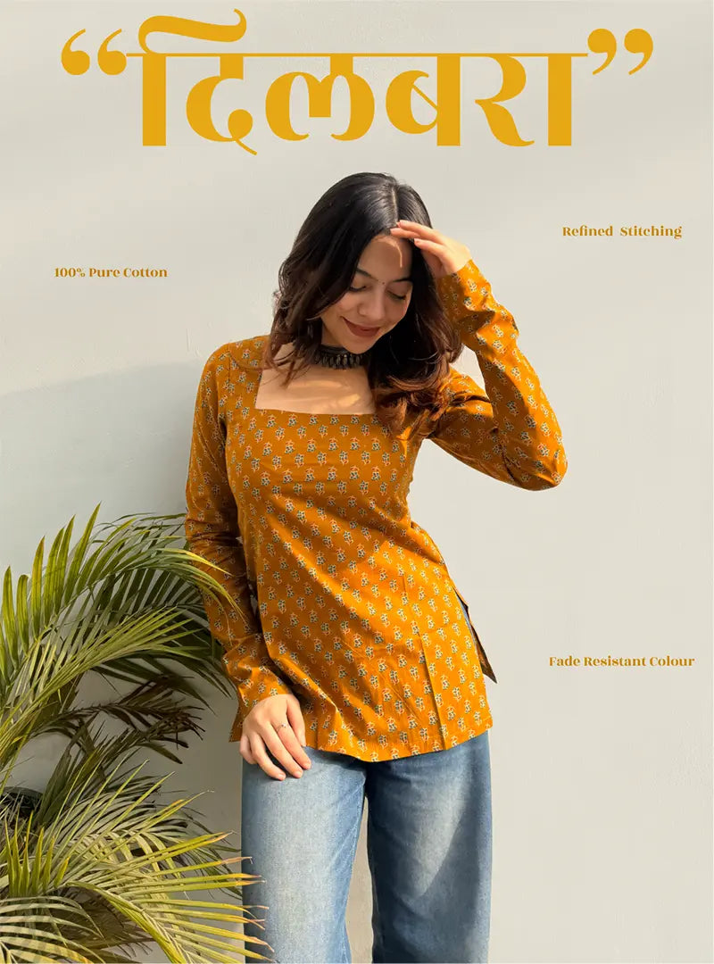 Dilbara Square Neck Kurti by Evara