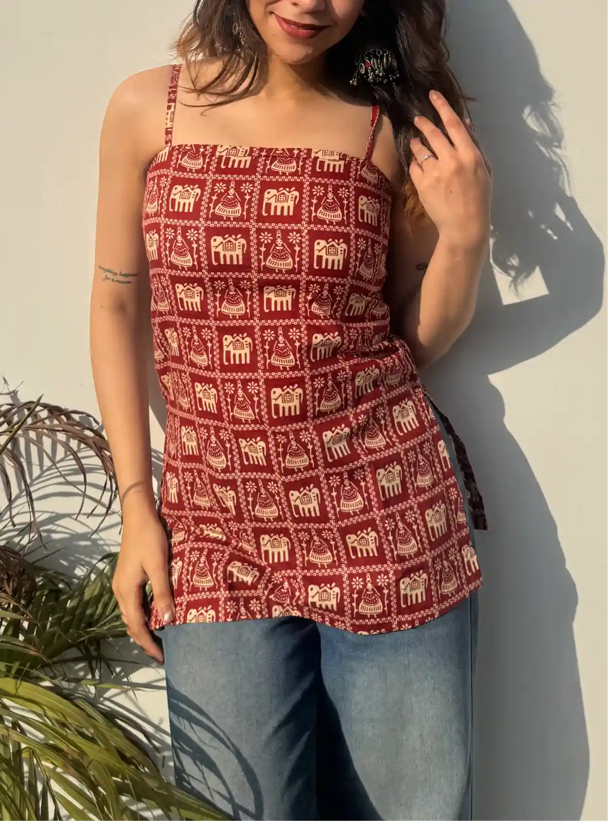 Aarna Corset Back Sleeveless Kurti