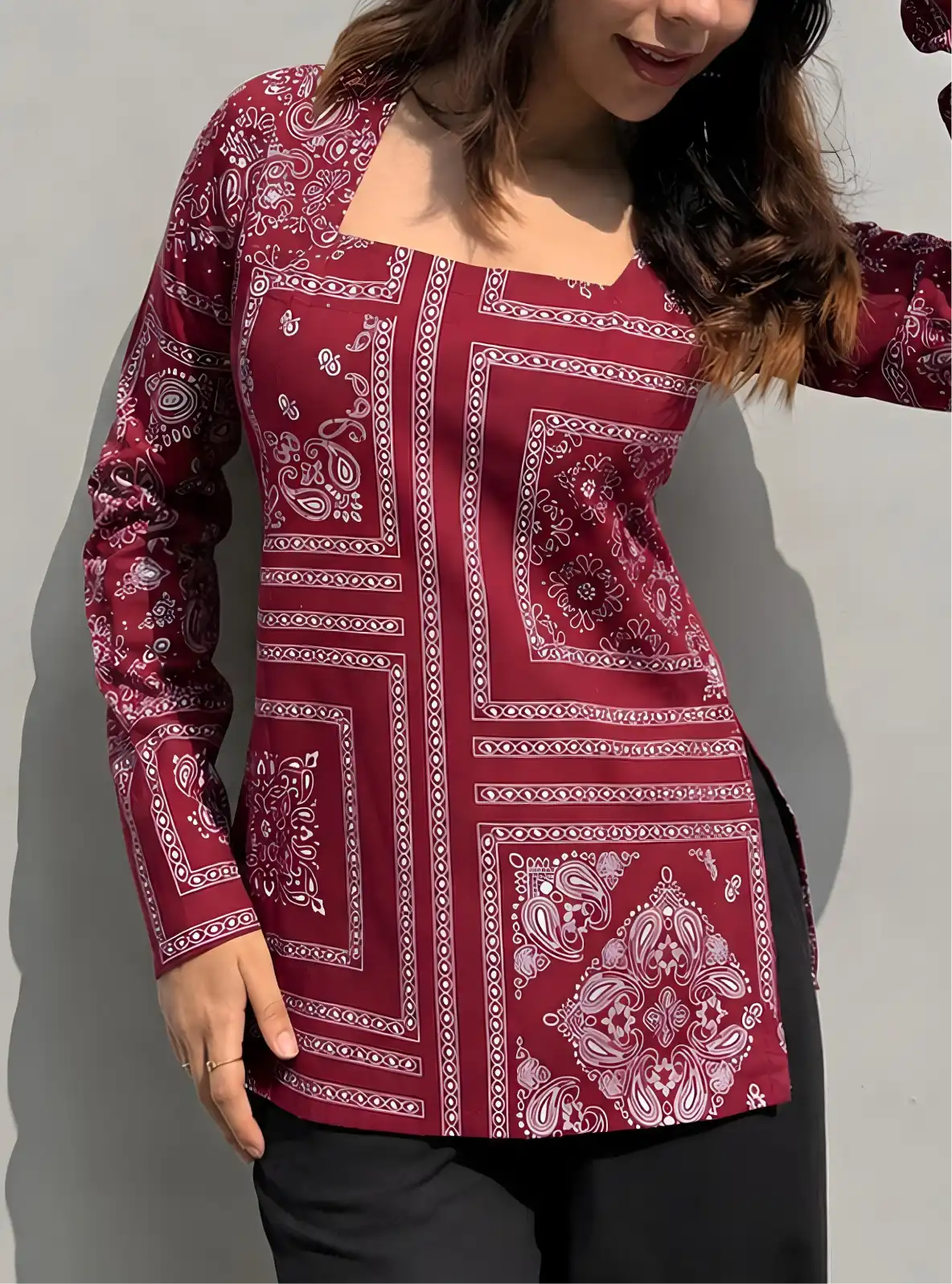 Mrunu Square Neck Kurti