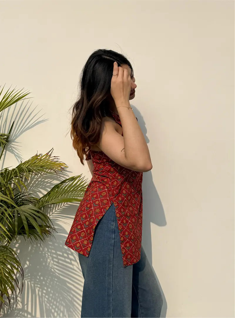Mahi Halter Neck Kurti by Evara