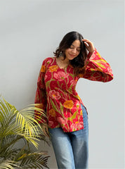 Meera Bell Sleeves Kurti by Evara