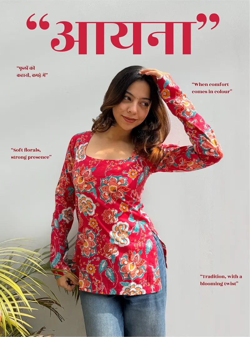 Aayna Boat Neck Kurti by Evara