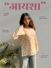 Aayesha Bell Sleeves Kurti by Evara