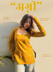 Agni Boat Neck Kurti by Evara