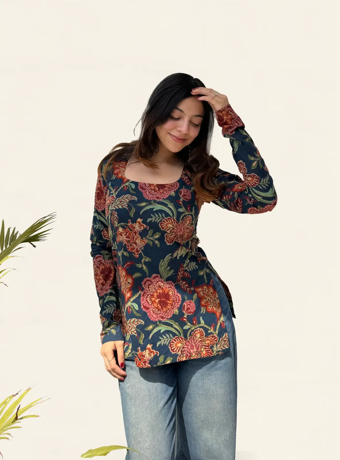 Kumkum Boat Neck Kurti