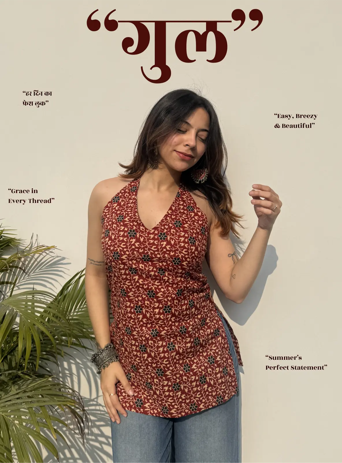 Gul Halter Neck Kurti