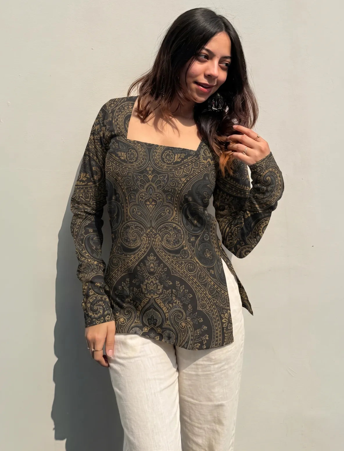 Nazm Square Neck Kurti