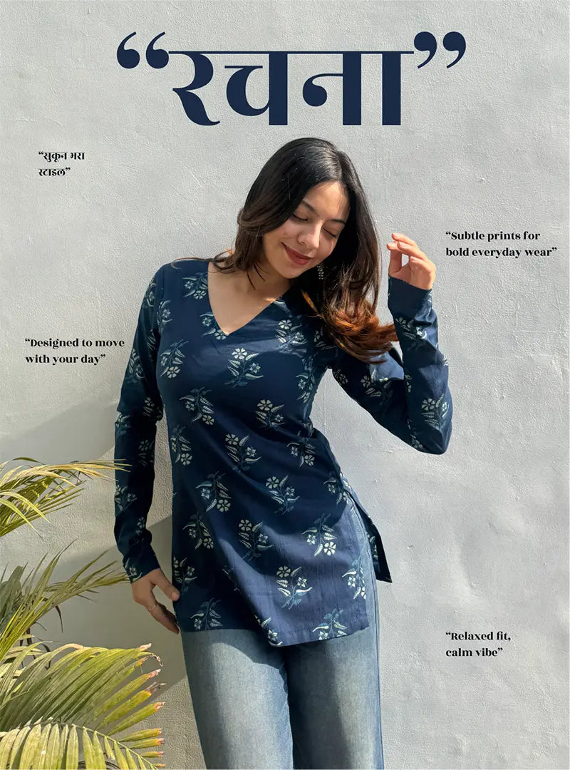 Rachna Straight Sleeves Kurti by Evara