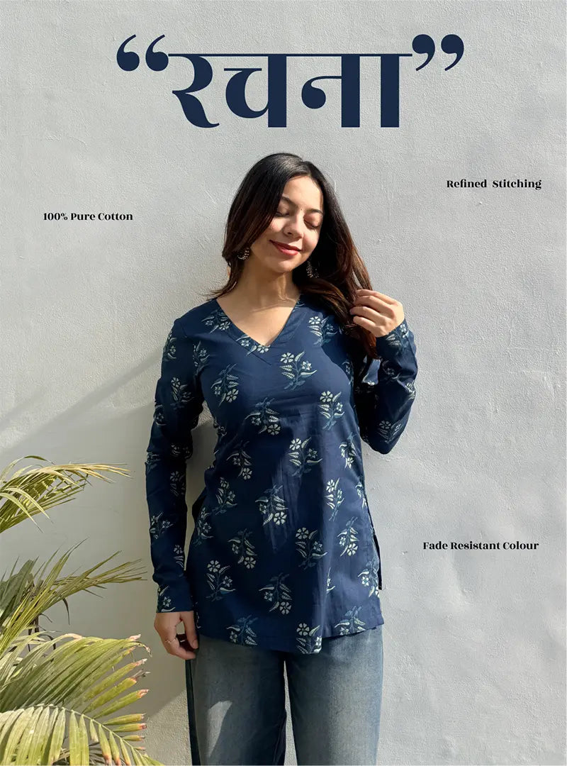 Rachna Straight Sleeves Kurti by Evara