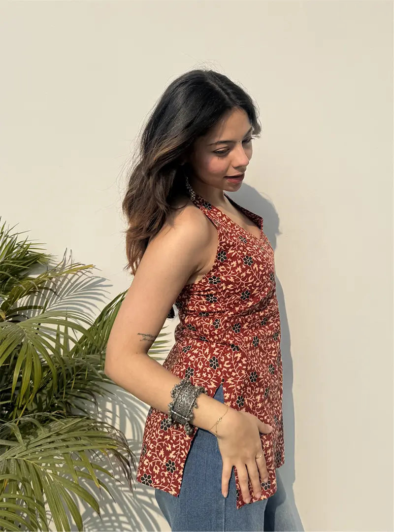 Gul Halter Neck Kurti