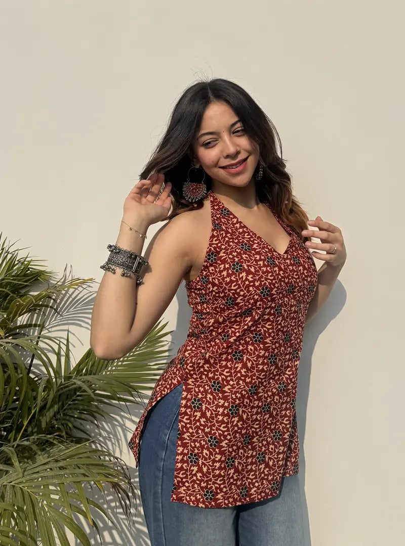 Gul Halter Neck Kurti