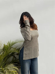 Sargam Boat Neck Kurti by Evara