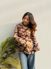 Meraki Bell Sleeves Kurti by Evara