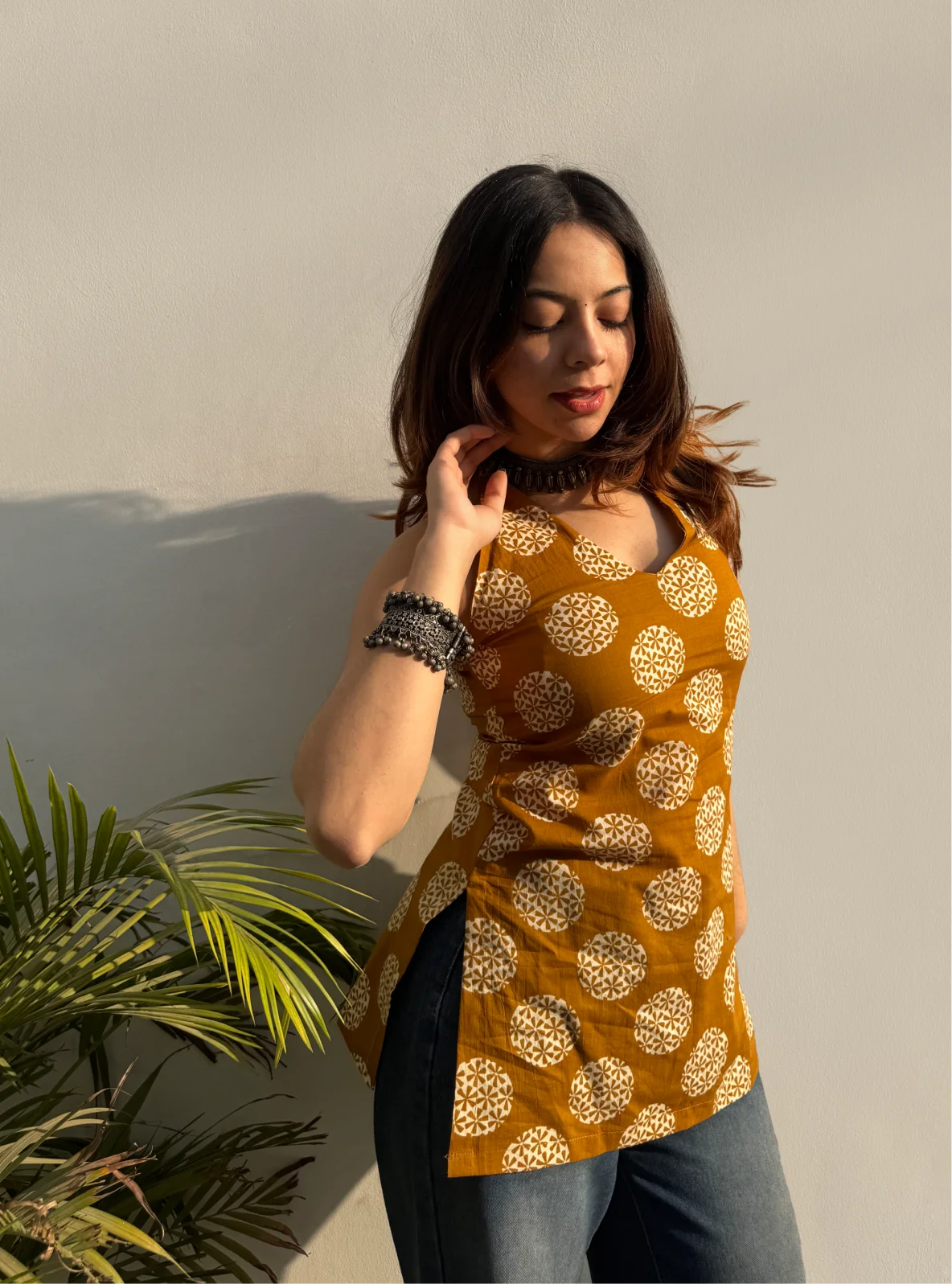 Aarzo Halter Neck Kurti by Evara