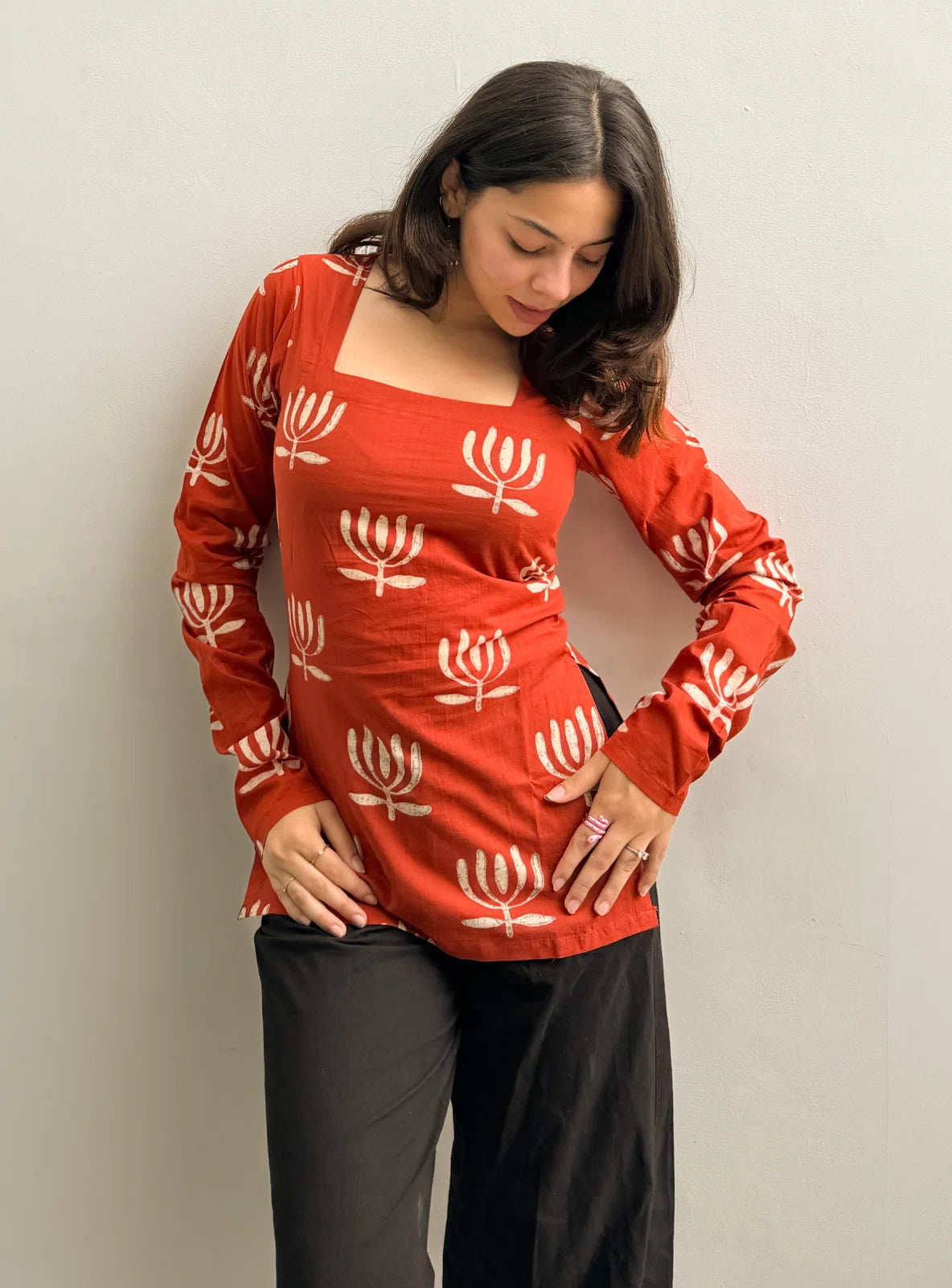 Mriga Corset Back Full Sleeves Kurti