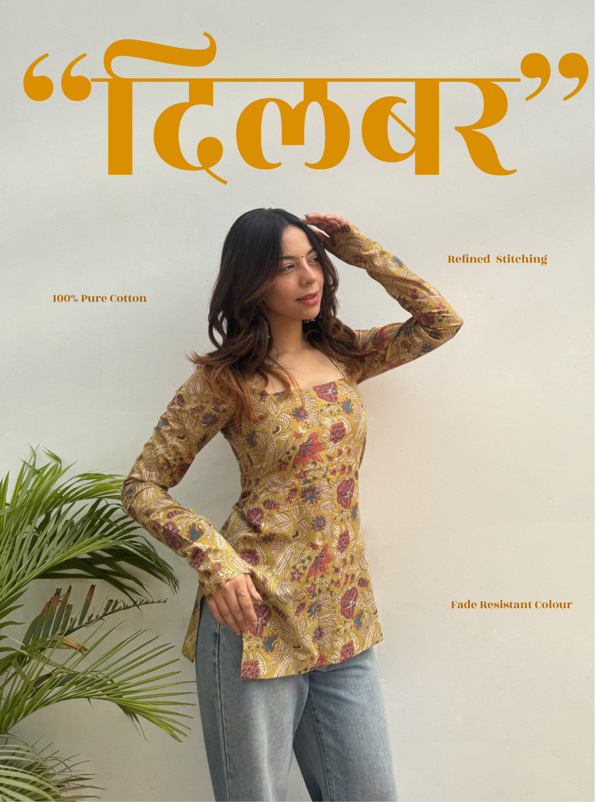 Dilbar Square Neck Kurti by Evara