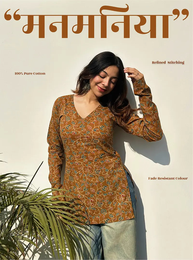 Manmaaniya Straight Sleeves Kurti