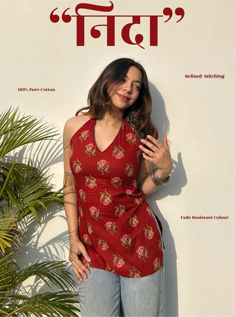 Nida Halter Neck Kurti by Evara