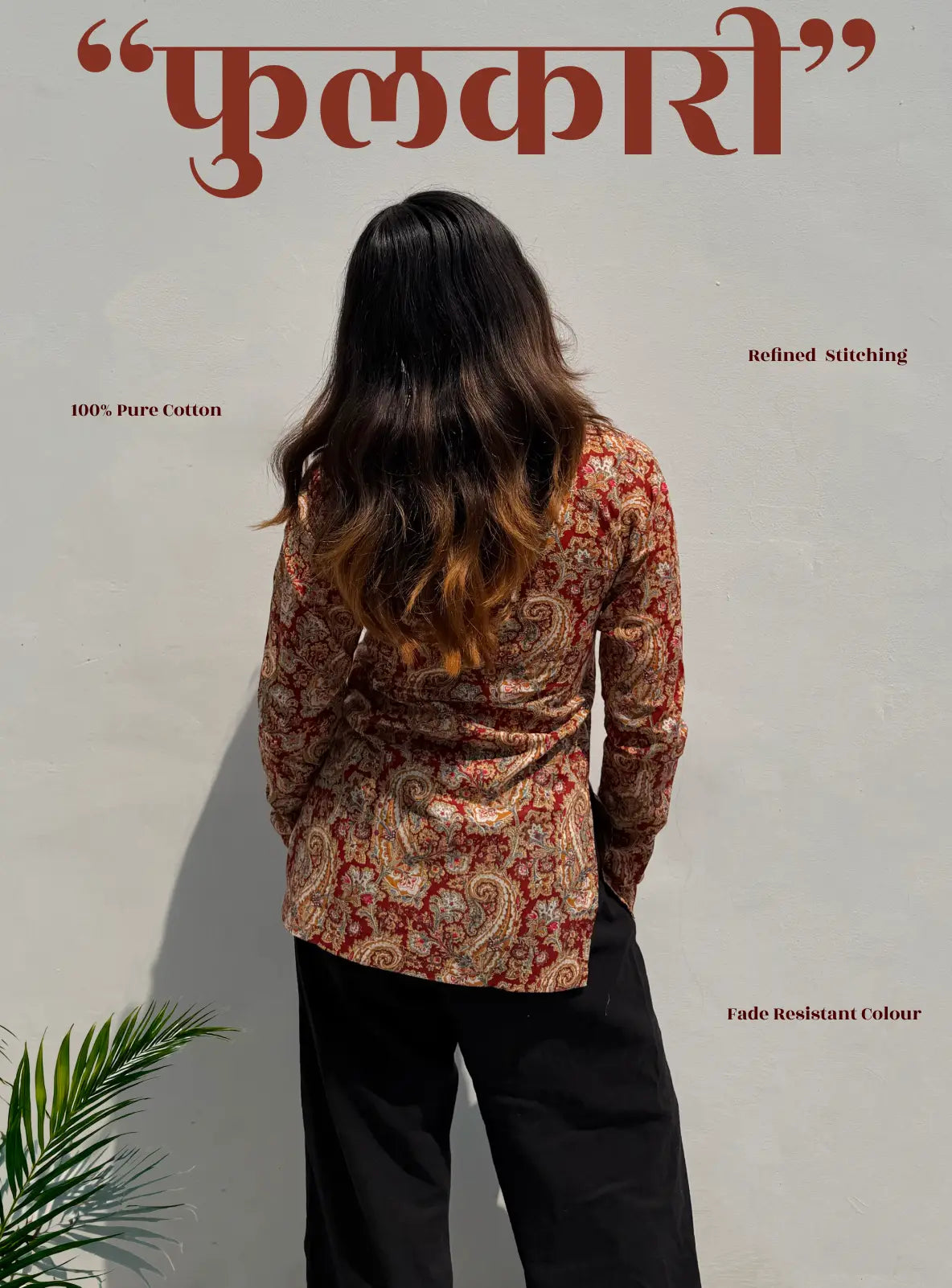 Phoolkari Straight Sleeves Kurti