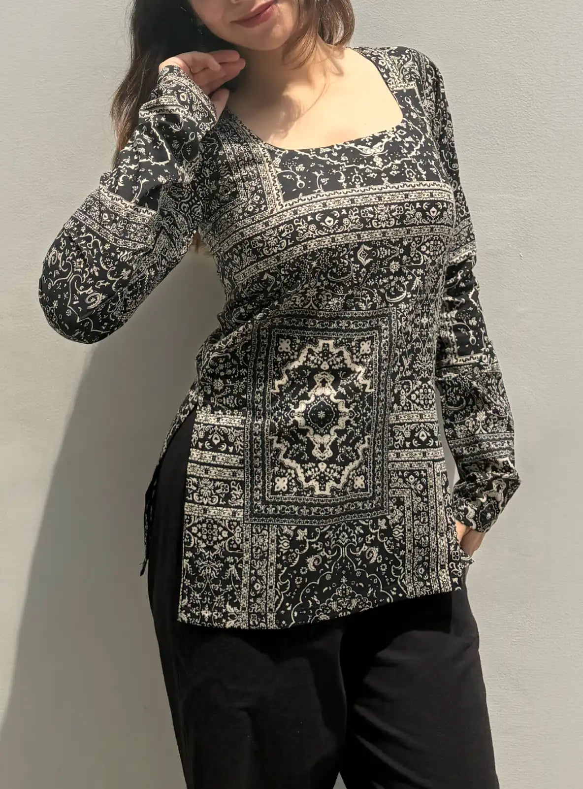 Zaika Boat Neck Kurti
