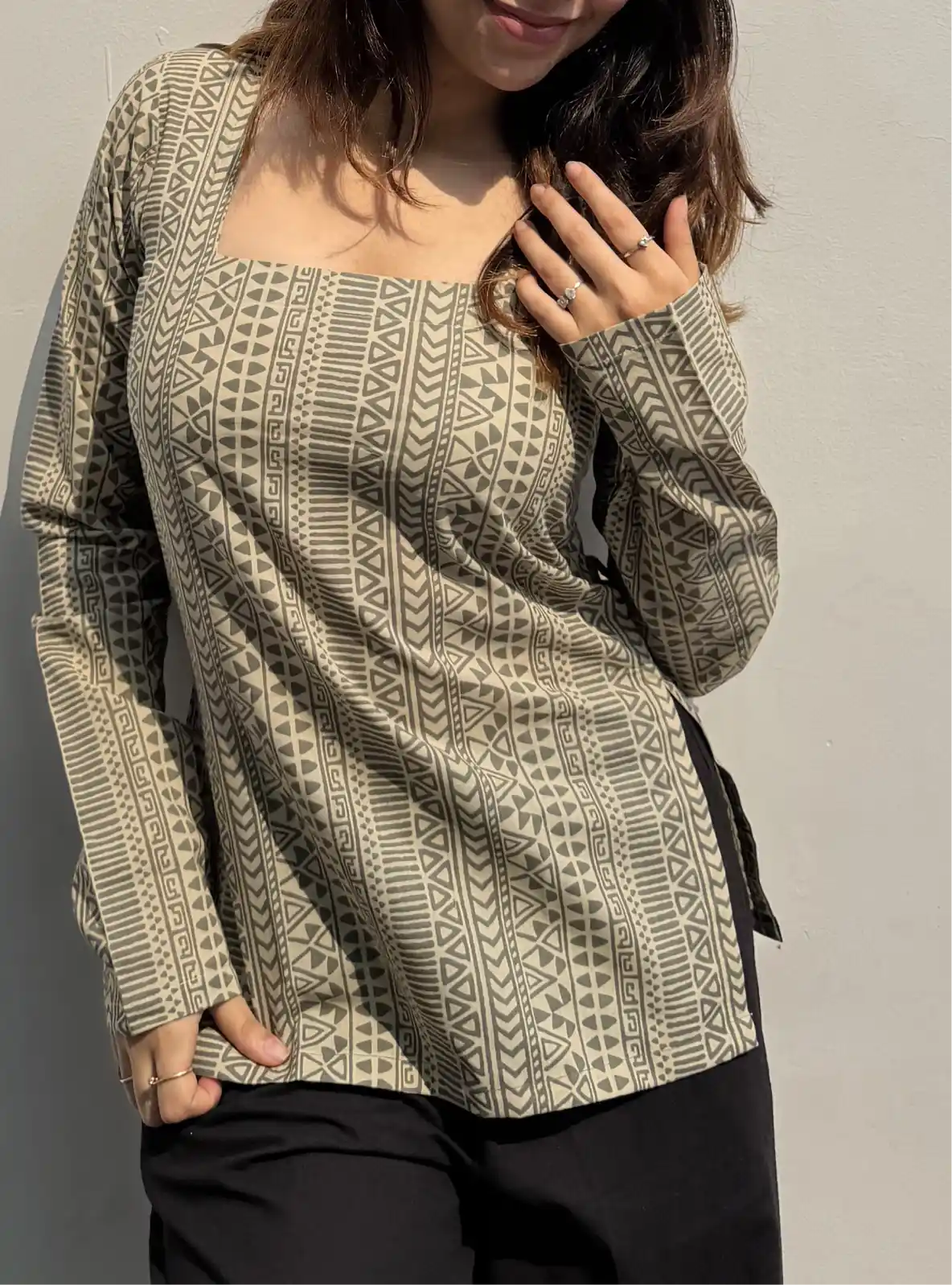 Bairan Square Neck Kurti