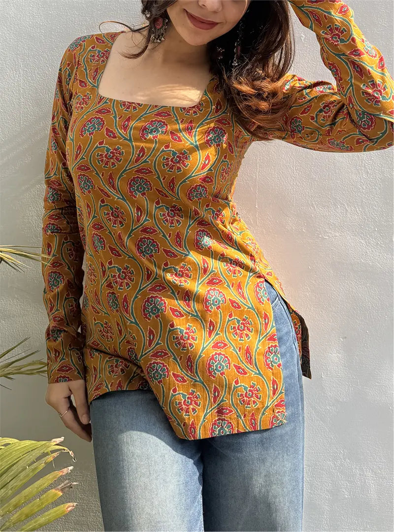 Lavanya Boat Neck Kurti by Evara