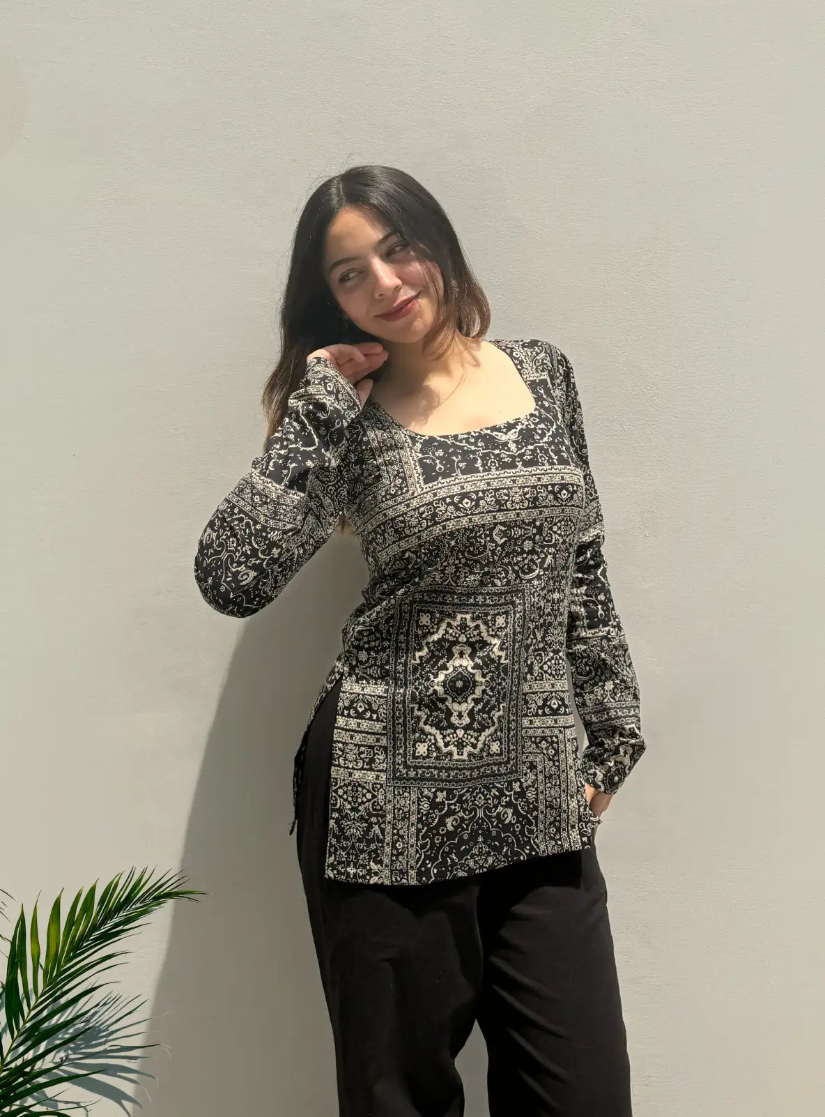 Zaika Boat Neck Kurti