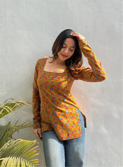 Lavanya Boat Neck Kurti by Evara