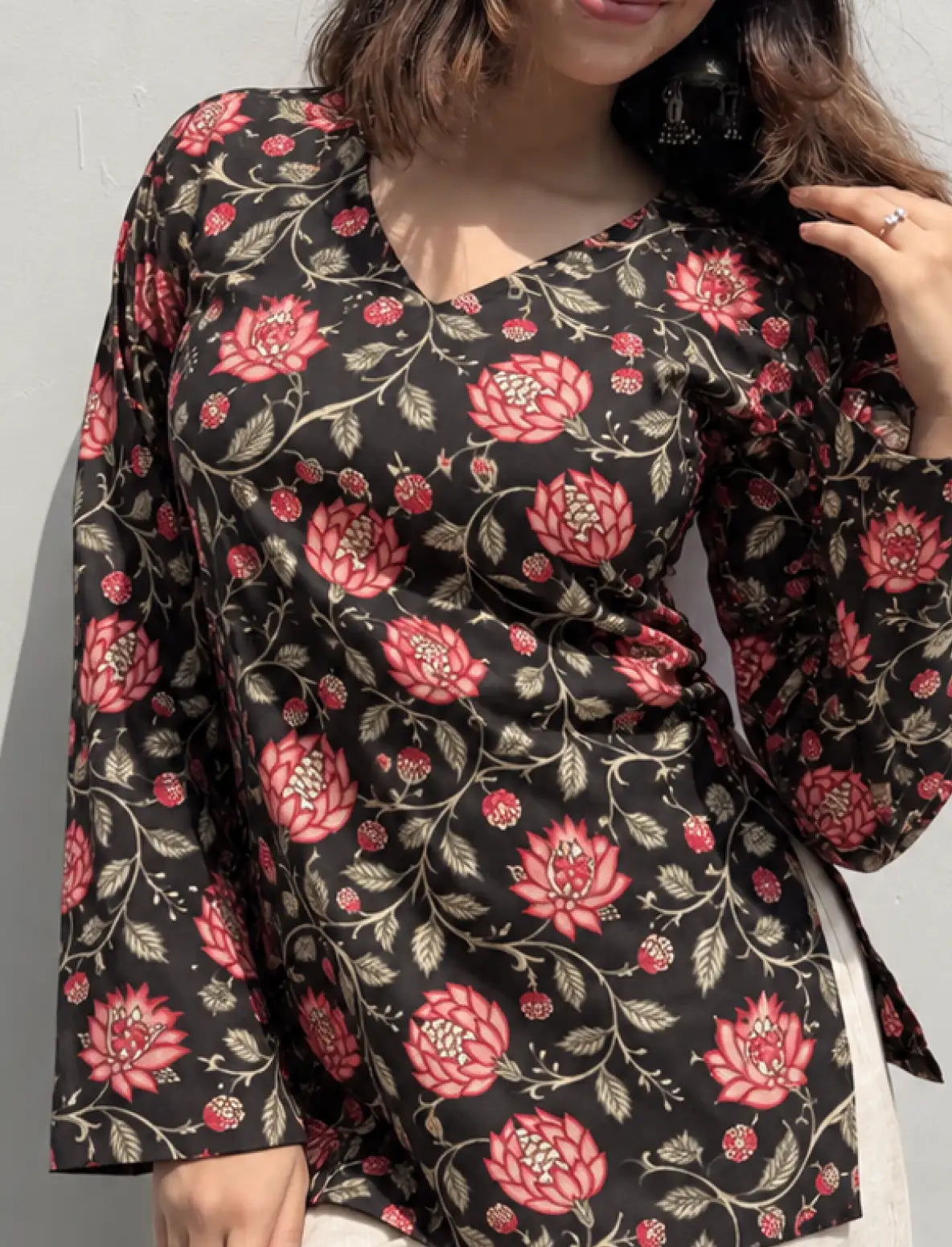 Bandhani Bell Sleeves Kurti