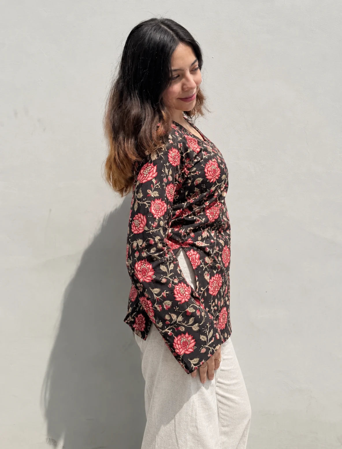 Bandhani Bell Sleeves Kurti