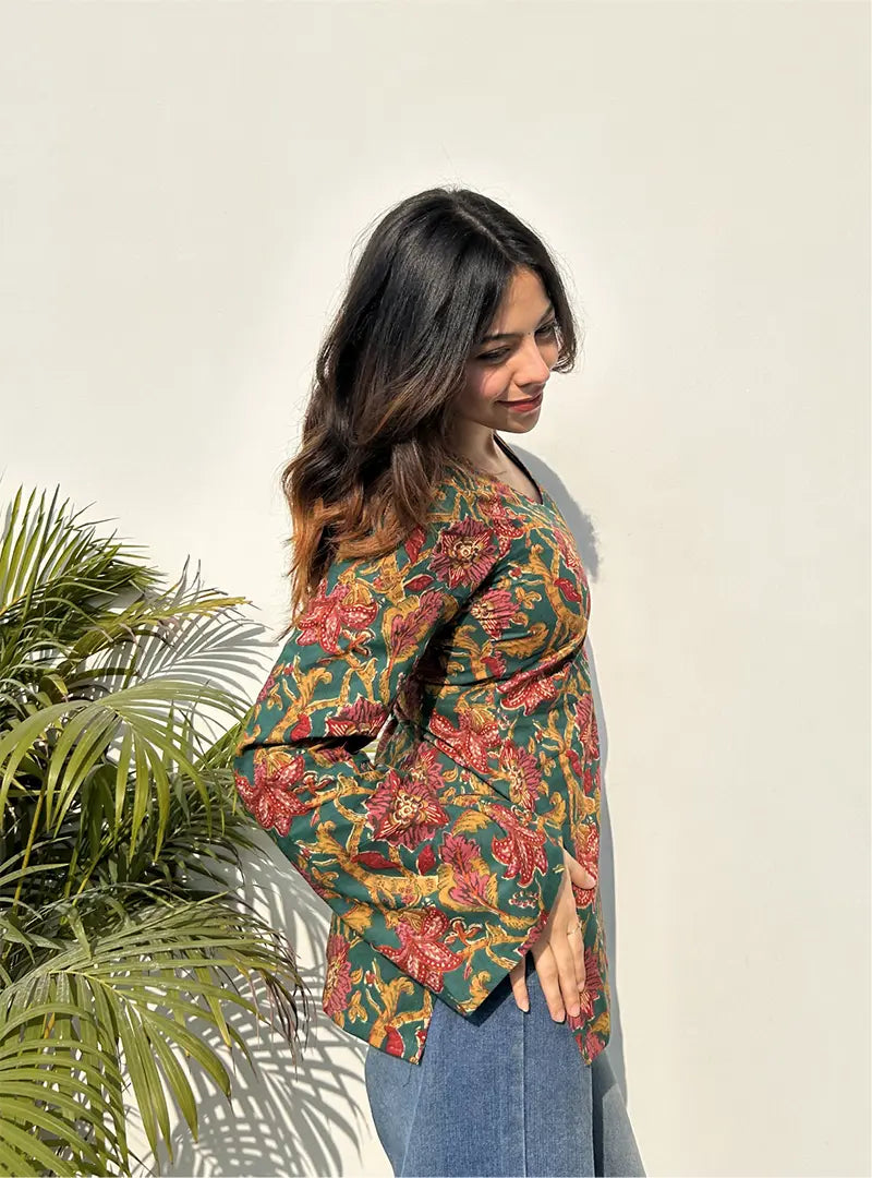 Trishika Bell Sleeves Kurti by Evara