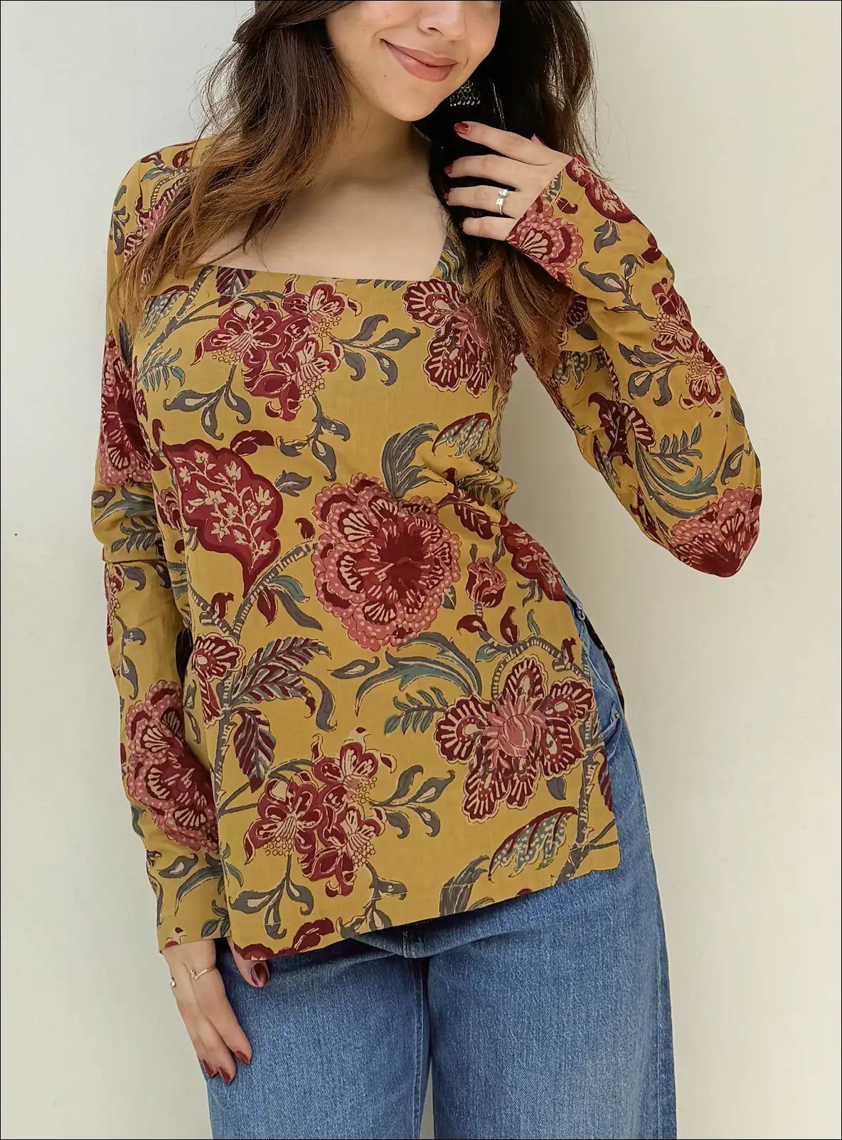 Mehraaz Square Neck Kurti