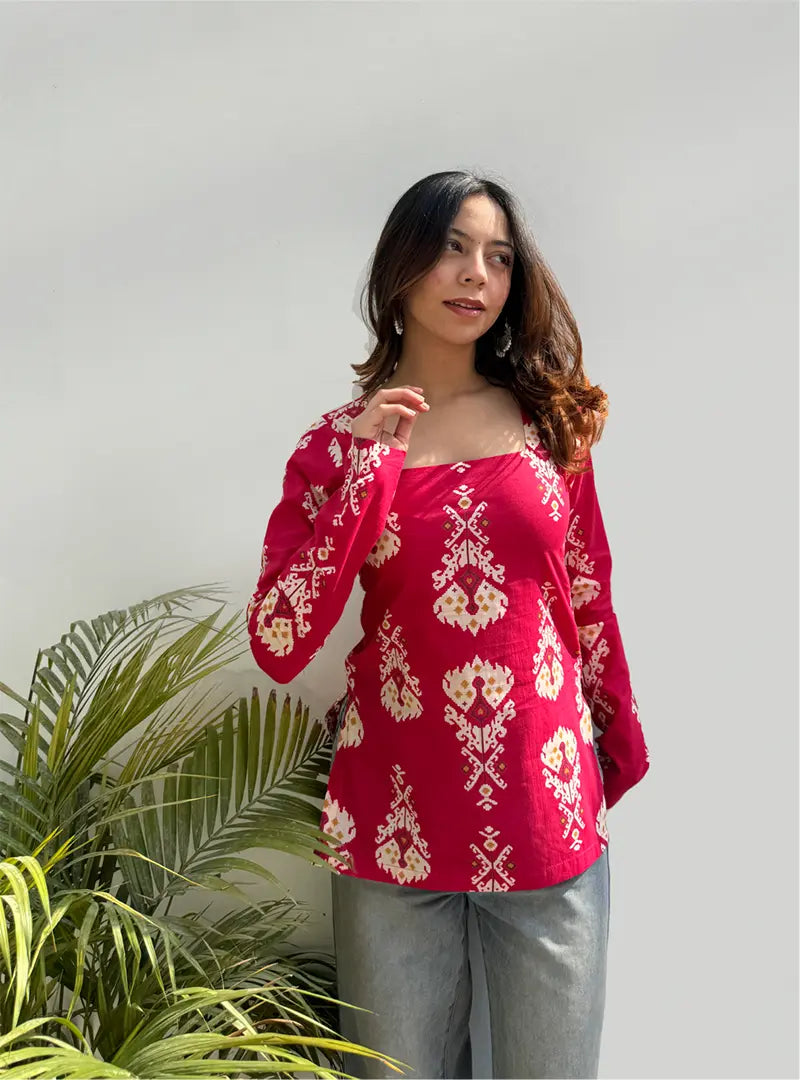 Khumaar Square Neck Kurti