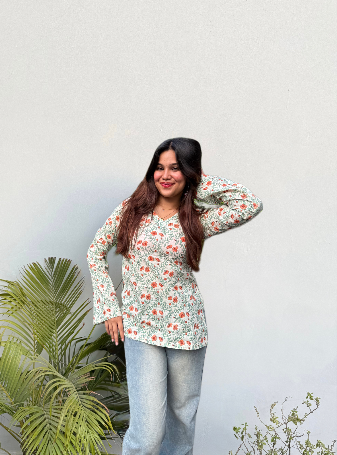 Kum Kum Bell Sleeves Kurti by Evara