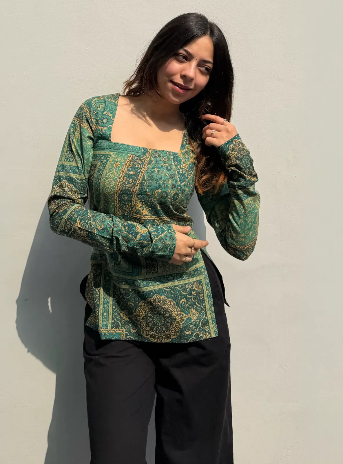 Firoza Square Neck Kurti