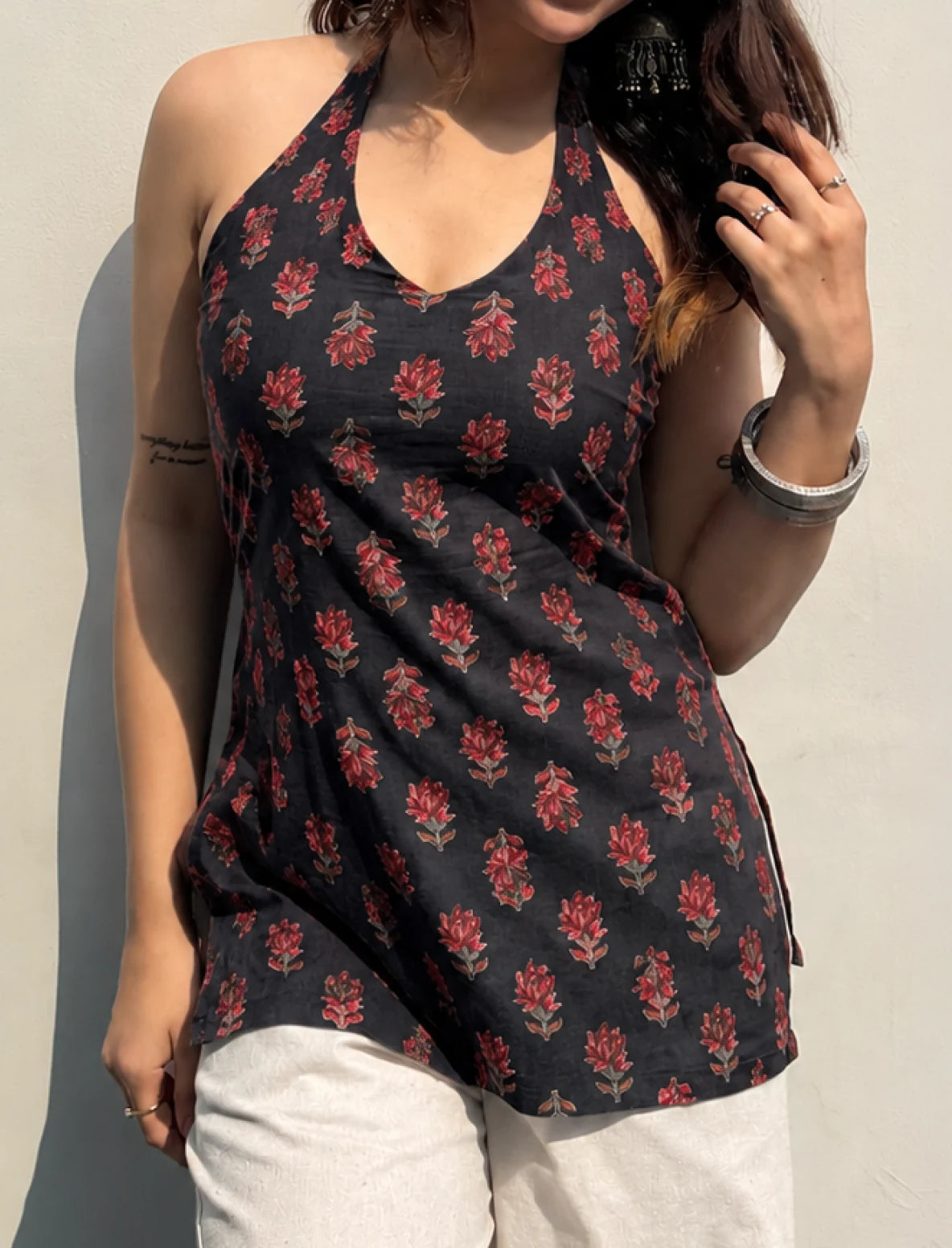Bairiya Halter Neck Kurti