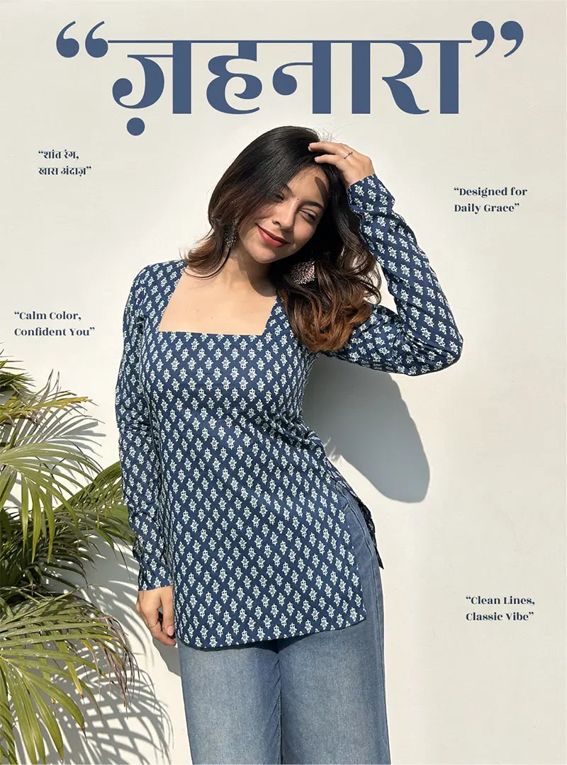 Zehnaara Square Neck Kurti