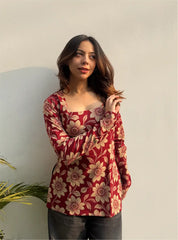 Shakira Boat Neck Kurti by Evara