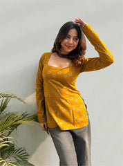 Agni Boat Neck Kurti by Evara