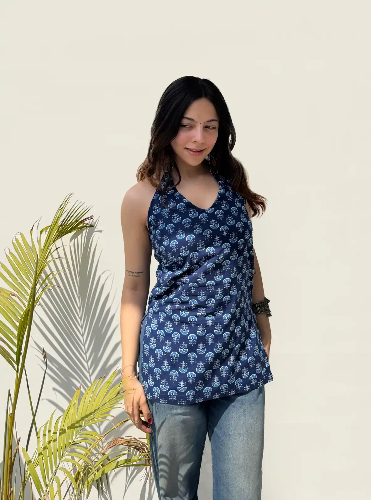 Aabroo Halter Neck Kurti