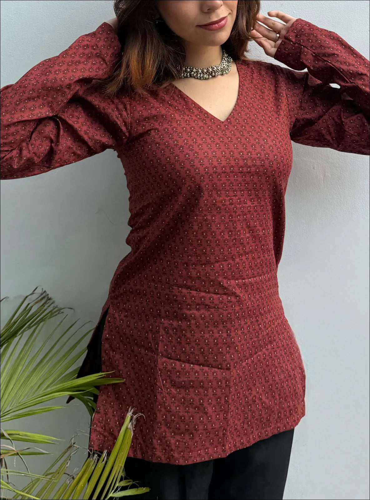 Laal Ishq Straight Sleeves Kurti