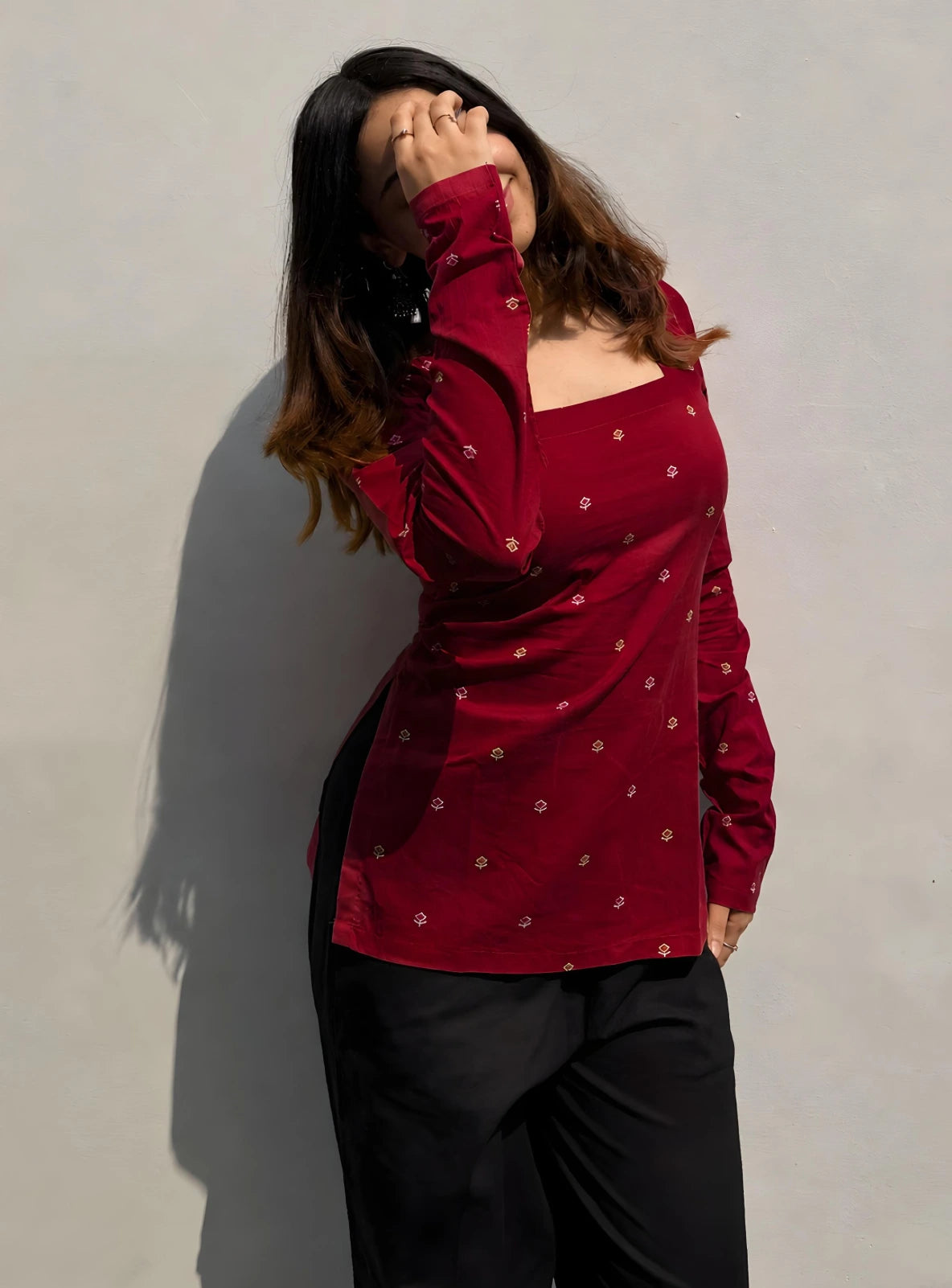 Raashi Corset Back Full Sleeves Kurti
